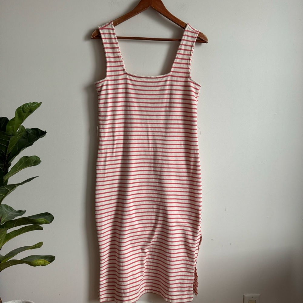 RAILS Taylin Ivory Peony Stripe Dress Size M Cotton Tank Midi - Picture 5 of 13